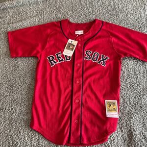 NWT 2004 David Ortiz Mitchell & Ness MLB Boston Red Sox Red Jersey Youth Large